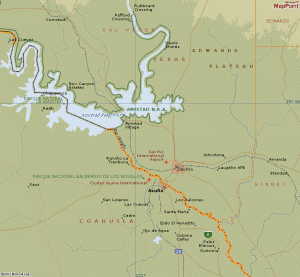 Map of Lake Amistad
